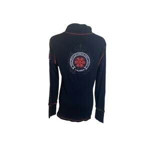 Lauren Ralph Lauren Shirt L-RL Mens small (estimated) 1/4 zip patches black